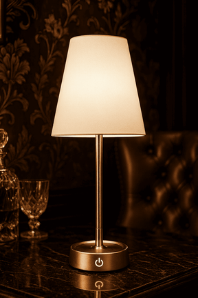 Luminária Dourada de Mesa Touch Recarregável