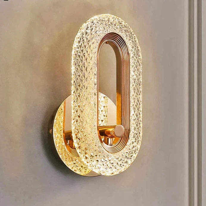 Arandela de Parede Nórdica Cristal Dourado Prestigea