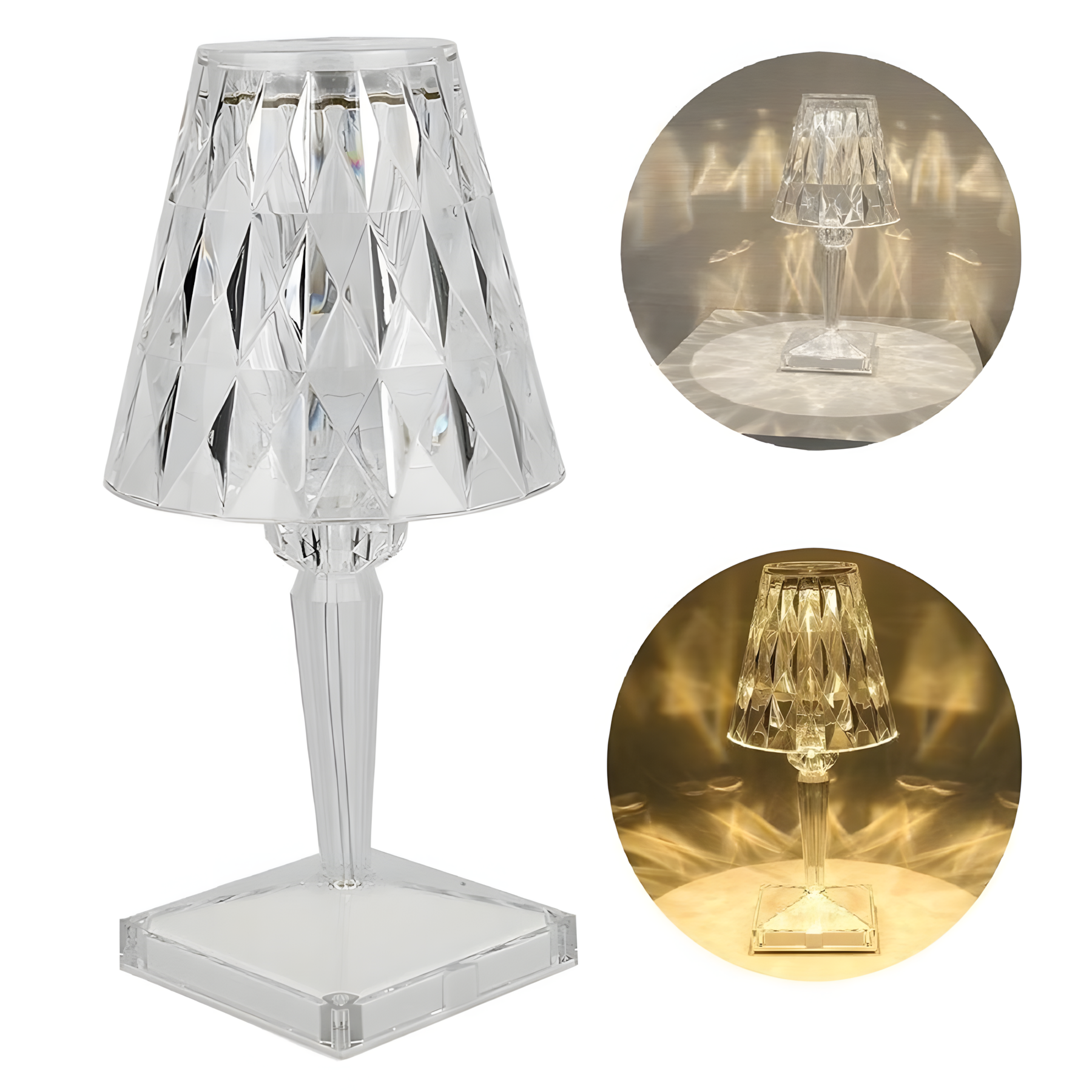 Luminária de Mesa Cristal Diamantina LED - Prestigea
